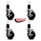 Service Caster 4'' Hard Rubber Swivel 1-3/4'' Expanding Stem Caster Set with Brake, 4PK SCC-EX20S414-HRS-TLB-134-4 - alternate 4